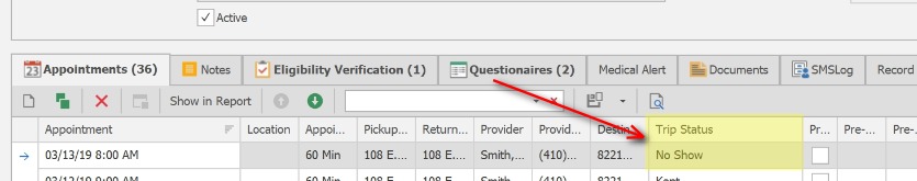 ;Updating the Trip Status automatically updates the Appointment Status.